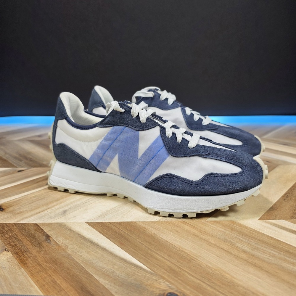 New Balance 327 Mens 10 Unisex Navy White Suede Retro Lifestyle Running  Shoes